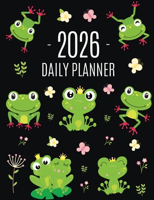 Frog Planner 2026: Funny Amphibian Monthly Agenda January-December Organizer (12 Months) Cute Green Water Animal Scheduler - Pimpom Pretty Press
