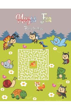 Poza produsului Mazes For Preschoolers: 40 Mazes With Animals Coloring Pages. Mazes Activity Book For Boys and Girls. Puzzle Game For 4-6 6-8 Years Old kids. - Hs Color Press