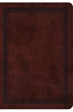 Coperta cărții 'ESV Value Large Print Compact Bible (Trutone, Mahogany, Border Design) -'