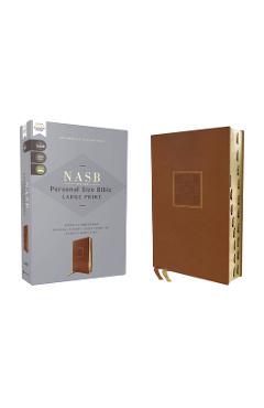 Coperta cărții 'Nasb, Personal Size Bible, Large Print, Leathersoft, Brown, Red Letter, 1995 Text, Thumb Indexed, Comfort Print -'