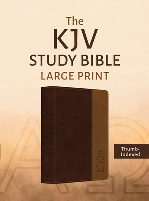 The KJV Study Bible, Large Print (Indexed) [Two-Tone Brown Alpha & Omega] - 
