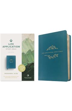 Coperta cărții 'NLT Life Application Study Bible, Third Edition, Personal Size (Leatherlike, Teal Blue, Red Letter) -'