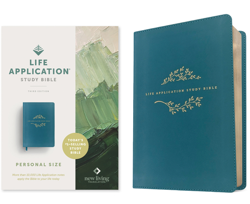 NLT Life Application Study Bible, Third Edition, Personal Size (Leatherlike, Teal Blue, Red Letter) -