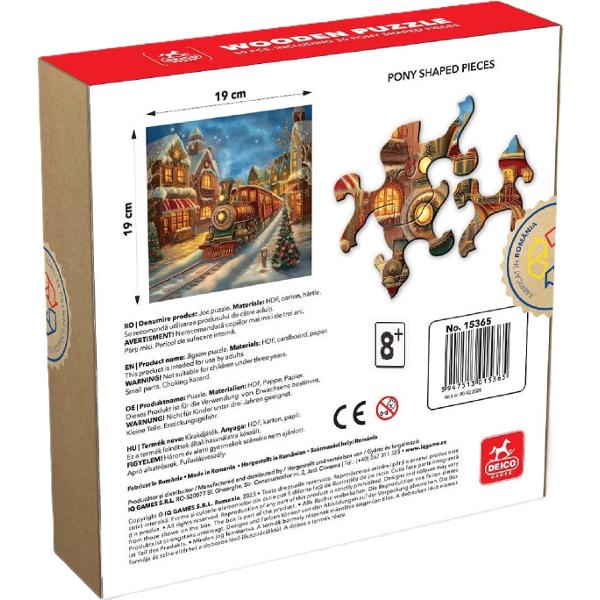 Puzzle 50 din lemn: Trenul lui Mos Craciun