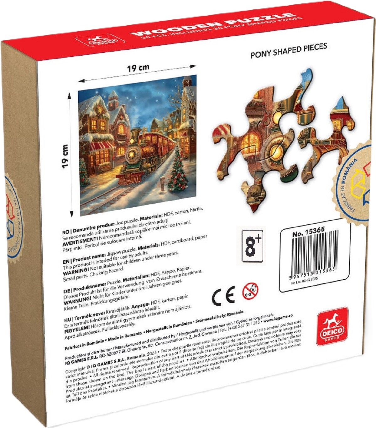 Puzzle 50 din lemn: Trenul lui Mos Craciun