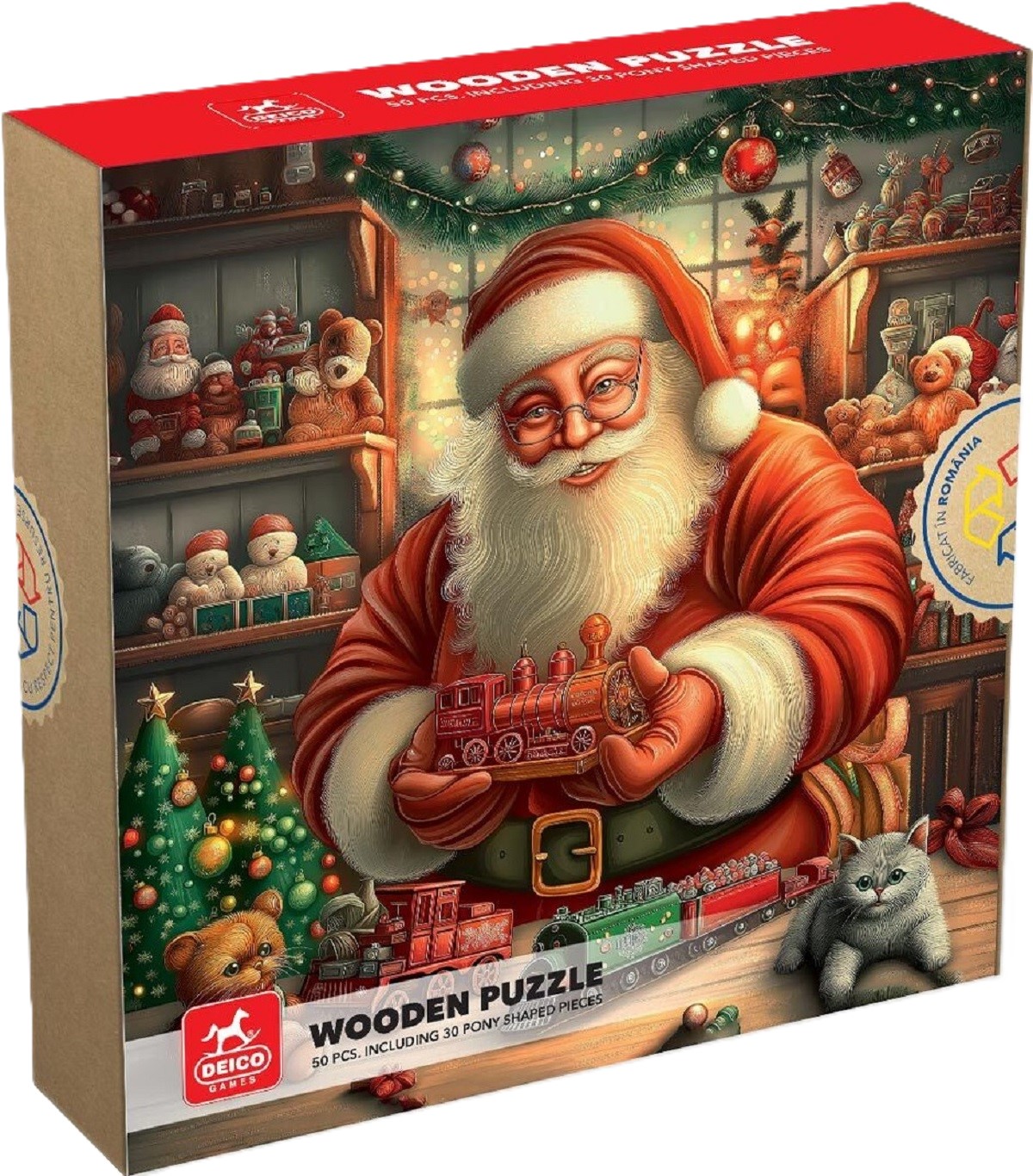 Puzzle 50 din lemn: Atelierul lui Mos Craciun