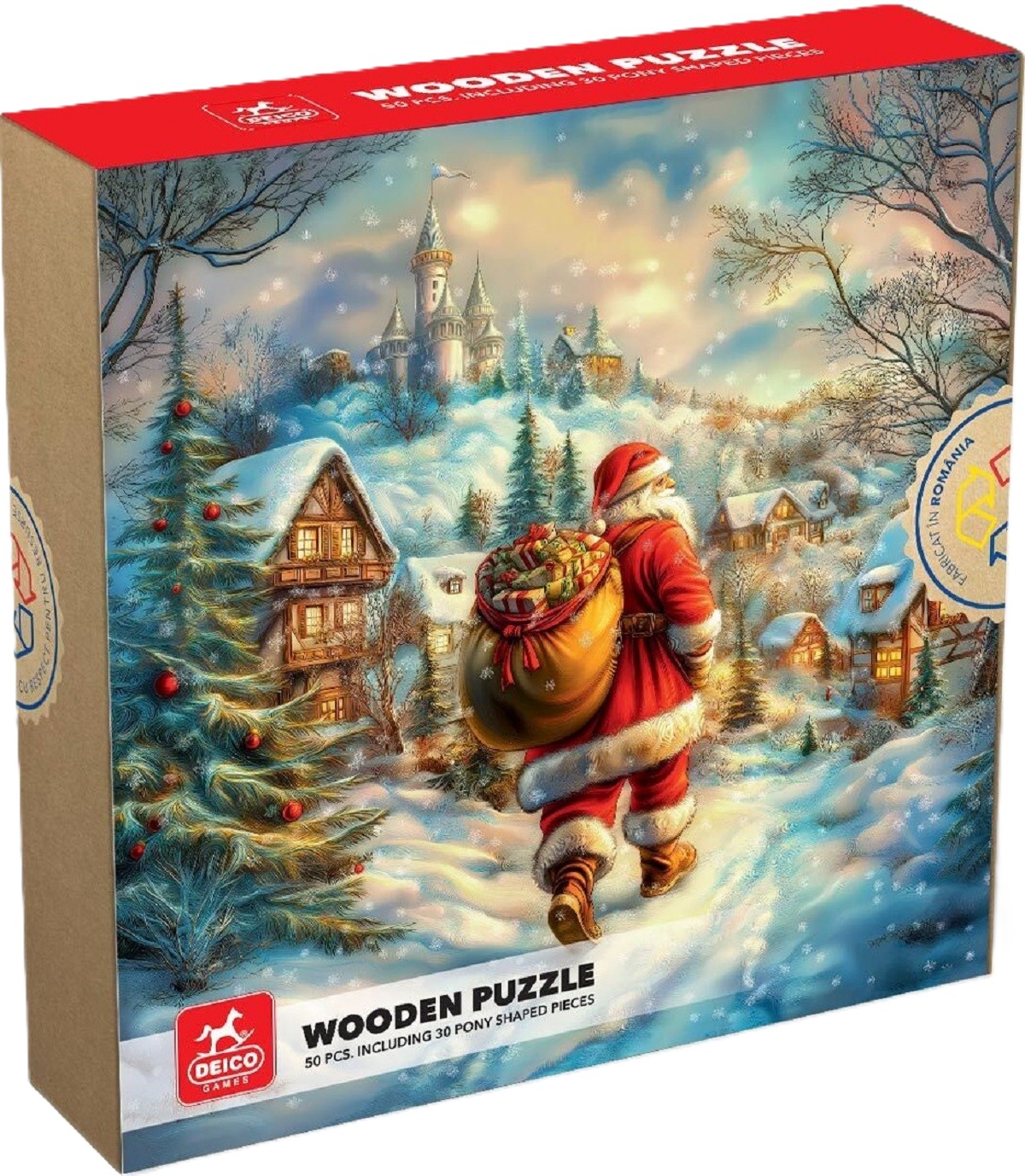 Puzzle 50 din lemn: Satul lui Mos Craciun