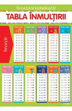 Poza produsului Invata si exerseaza! Tabla inmultirii + exercitii. Planse educationale
