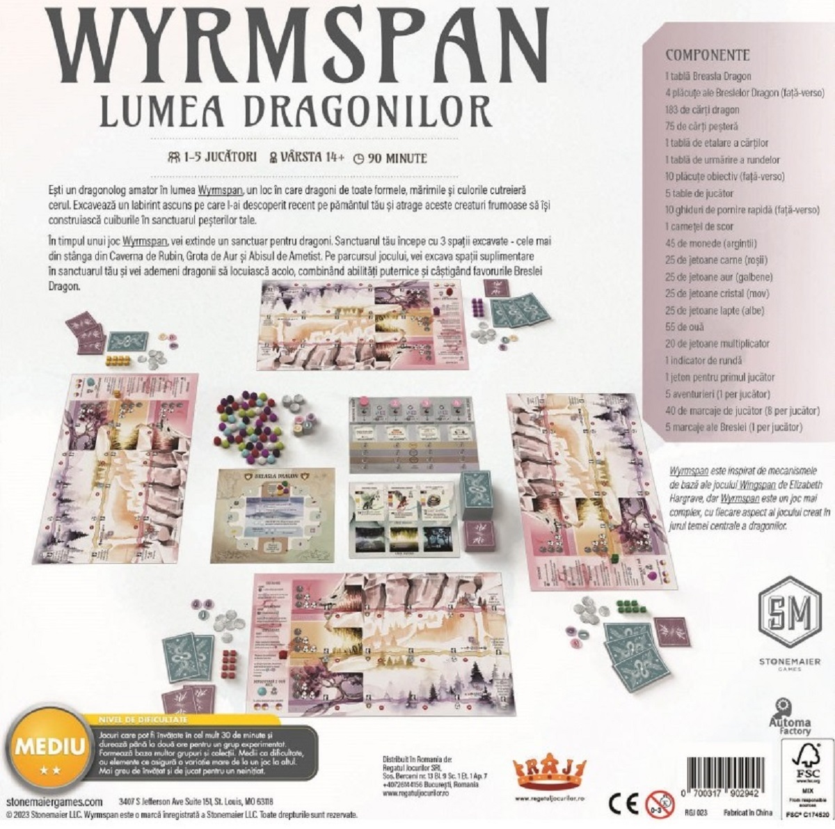 Joc de strategie: Wyrmspan. Lumea Dragonilor