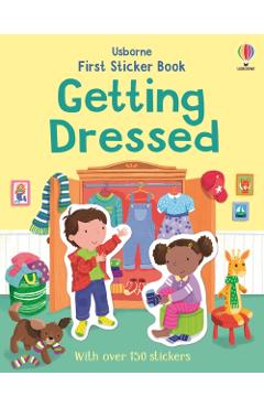 Coperta cărții 'First Sticker Book Getting Dressed - Jessica Greenwell'