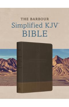 Poza produsului The Barbour Simplified KJV Bible--Deluxe Edition [Two-Tone Brown Stitched Cross] - 