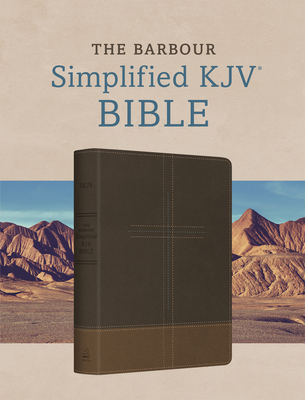The Barbour Simplified KJV Bible--Deluxe Edition [Two-Tone Brown Stitched Cross] - 