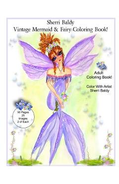 Coperta cărții 'Sherri Baldy Vintage Mermaid and Fairy Coloring Book - Sherri Ann Baldy'