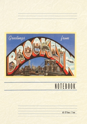 Vintage Lined Notebook Greetings from Brooklyn, New York City -