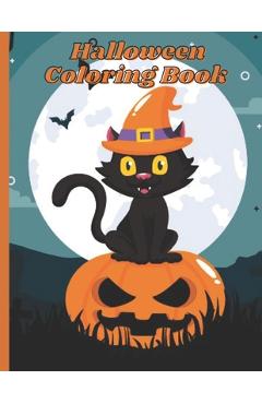 Poza produsului Halloween Coloring Book: A Kid Coloring Book with Beautiful Cats, Adorable Animals, Spooky Characters, and Relaxing Fall Designs - Activity Press