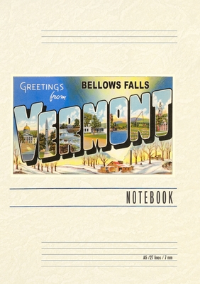 Vintage Lined Notebook Greetings from Bellows Falls, Vermont -