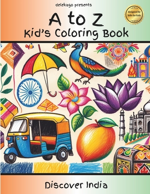 Coperta cărții 'Discover India: An Alphabet Coloring Book for Kids: Explore India from A to Z - D. Gollapalli'
