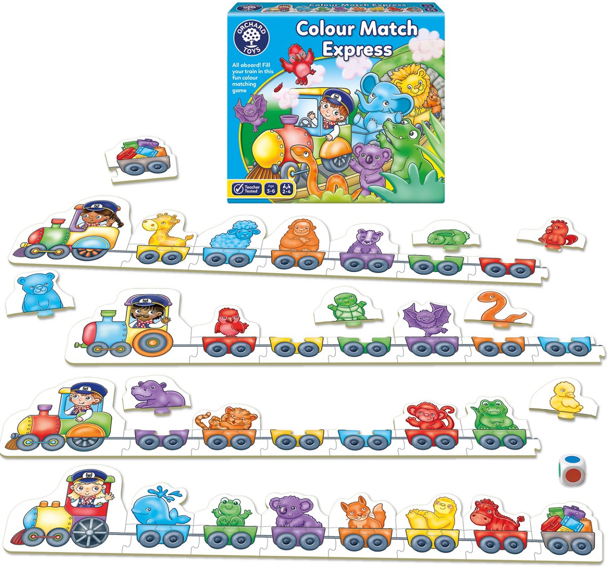 Trenulet puzzle de potrivire a culorilor
