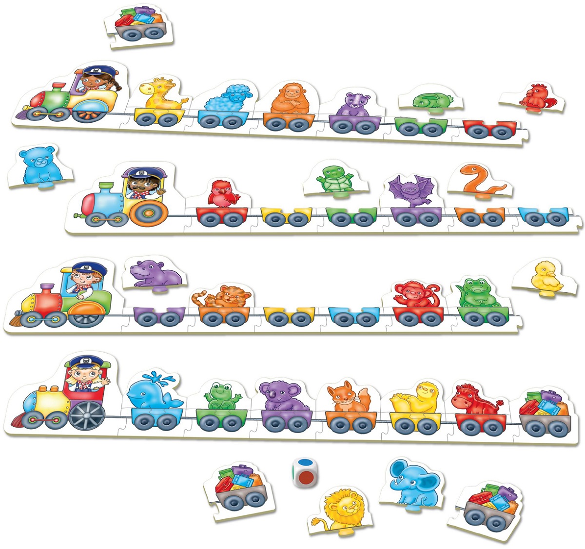 Trenulet puzzle de potrivire a culorilor