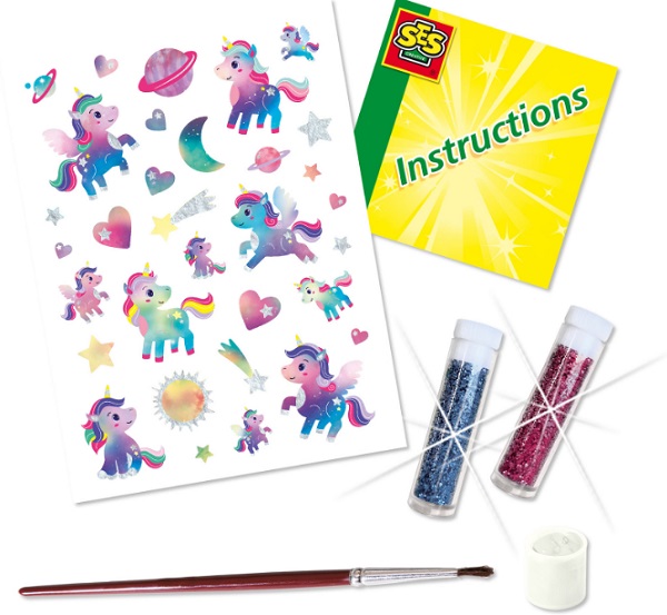 Set tatuaje si sclipici. Unicorni