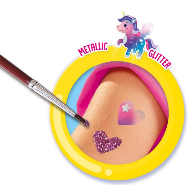 Set tatuaje si sclipici. Unicorni
