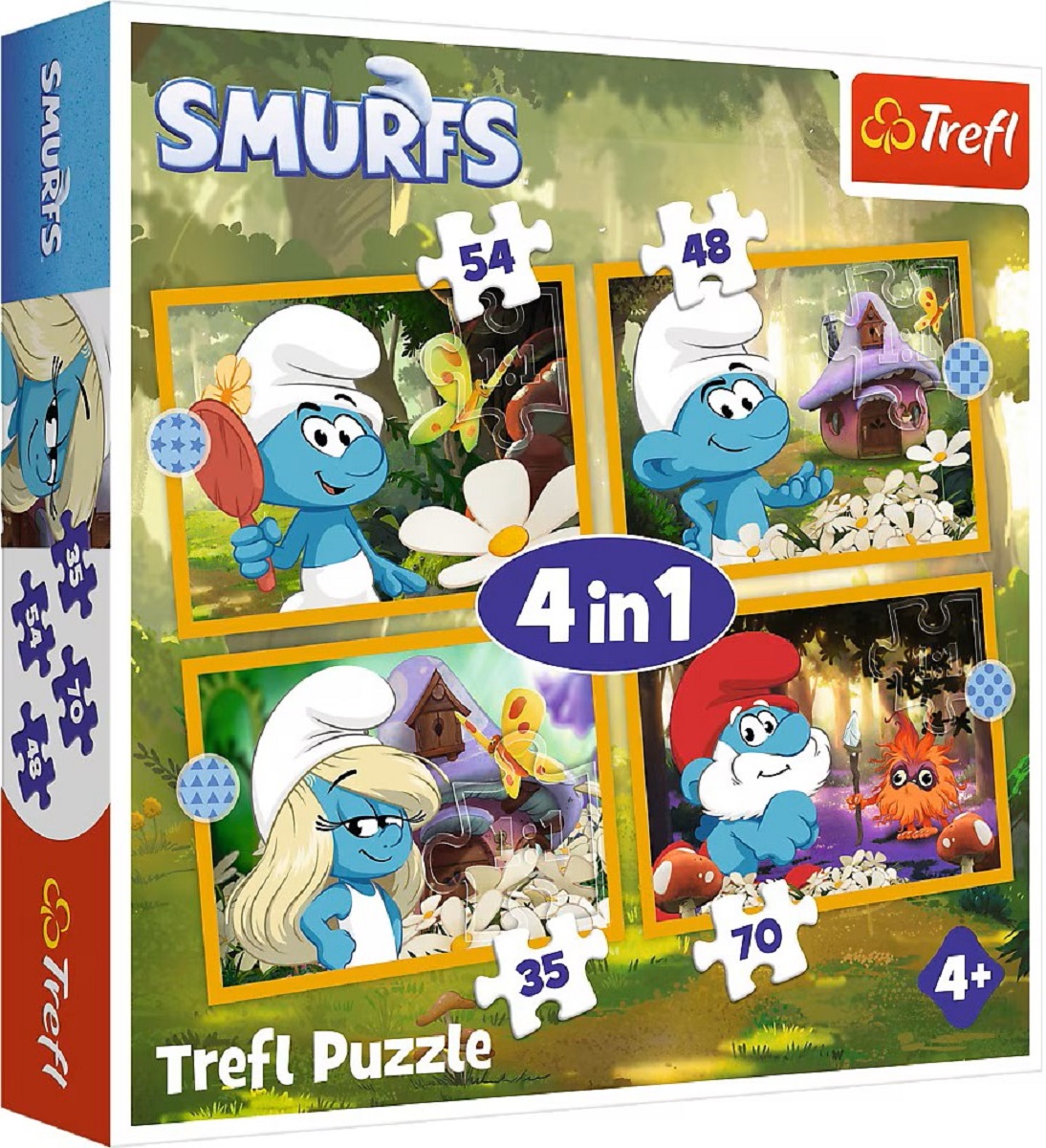 Puzzle 4 in 1: Viata in satul Strumfilor