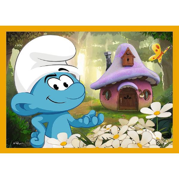 Puzzle 4 in 1: Viata in satul Strumfilor