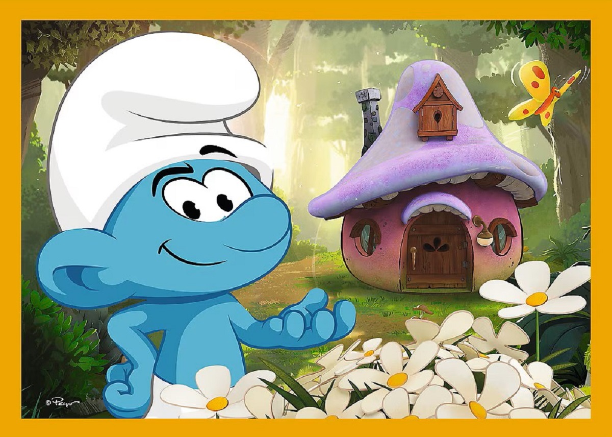 Puzzle 4 in 1: Viata in satul Strumfilor