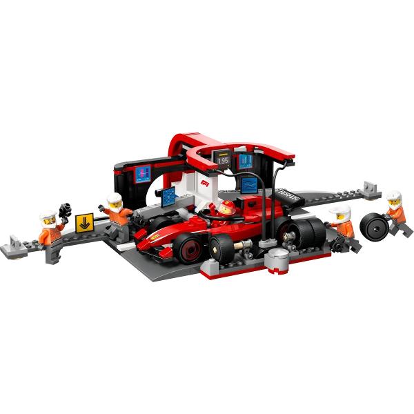 Lego City. Boxa si mecanici F1 cu masina Ferrari