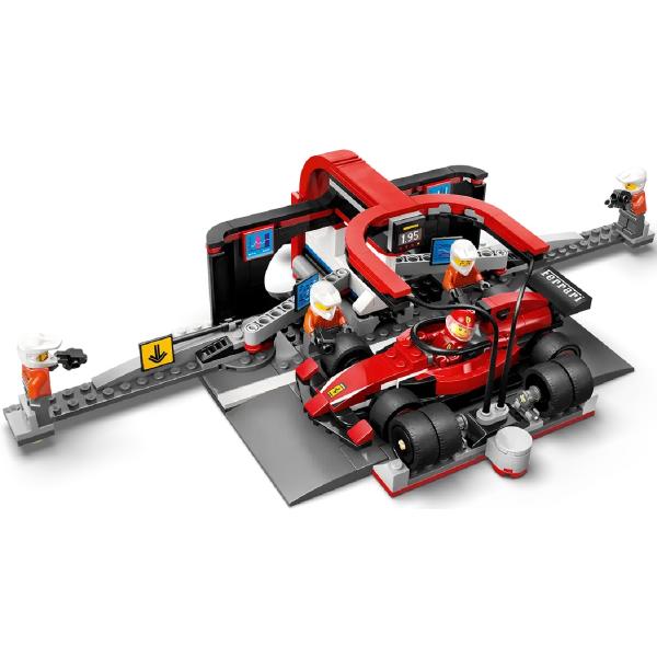 Lego City. Boxa si mecanici F1 cu masina Ferrari