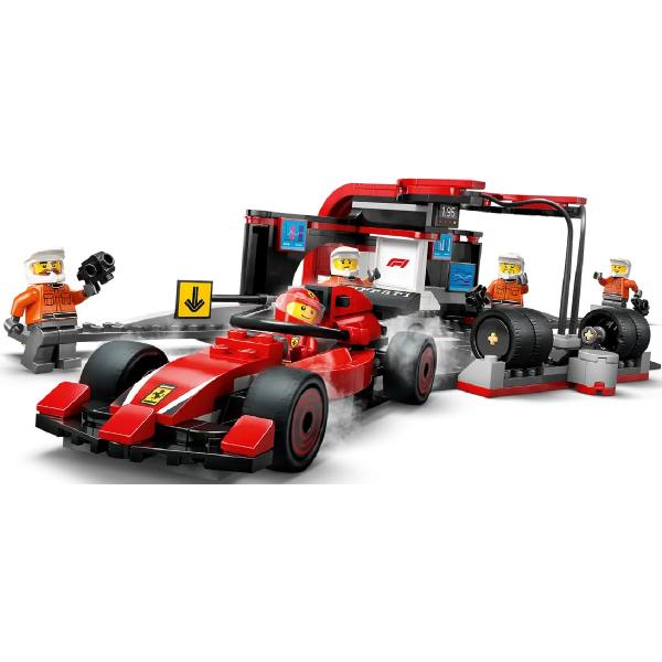 Lego City. Boxa si mecanici F1 cu masina Ferrari