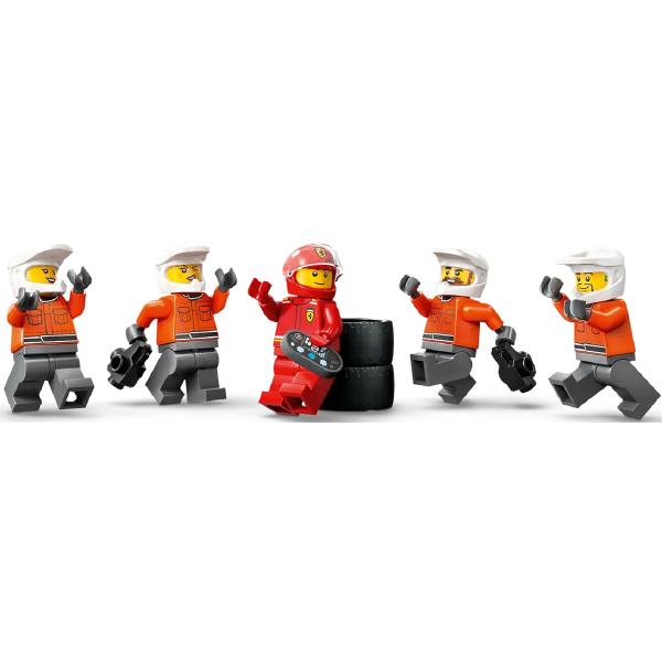 Lego City. Boxa si mecanici F1 cu masina Ferrari