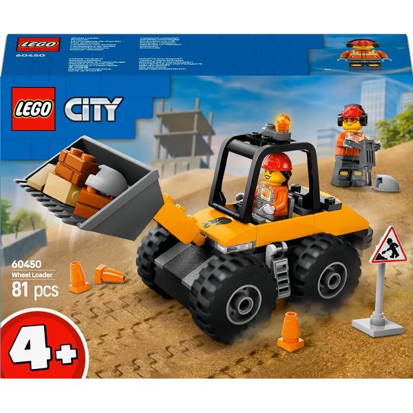 Lego City. Incarcator pe roti galben pentru constructii
