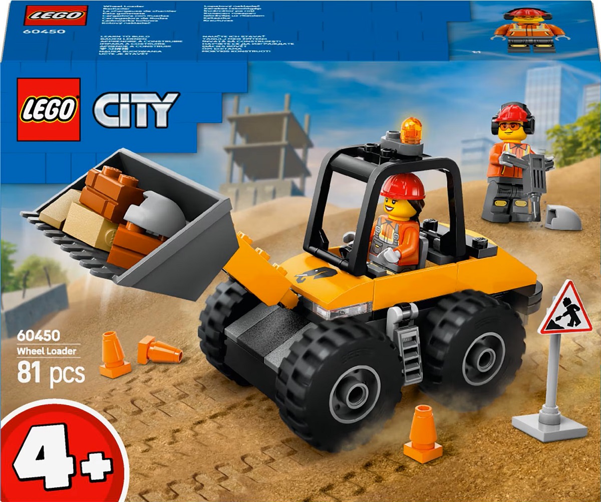 Lego City. Incarcator pe roti galben pentru constructii