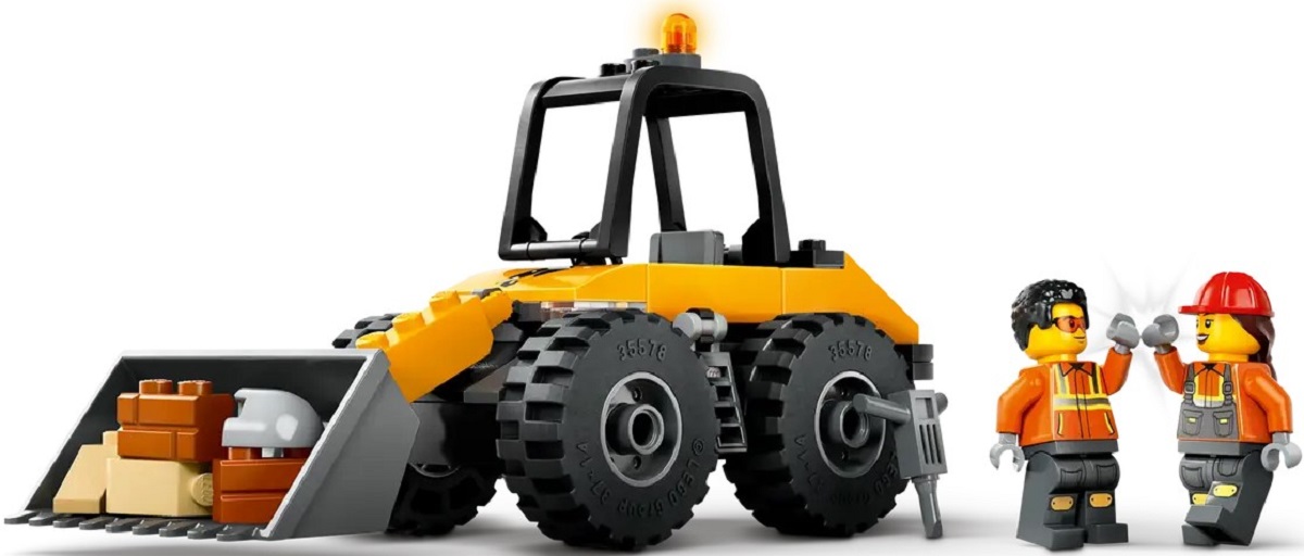 Lego City. Incarcator pe roti galben pentru constructii