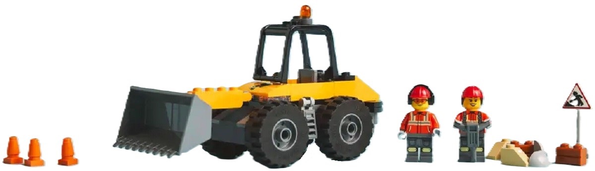 Lego City. Incarcator pe roti galben pentru constructii