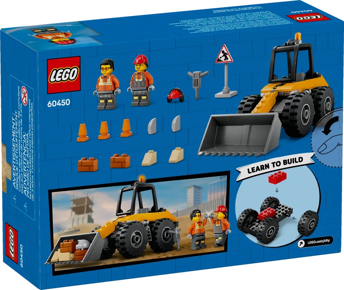 Lego City. Incarcator pe roti galben pentru constructii