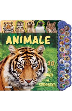 Coperta cărții 'Animale. 20 de sunete și curiozități'