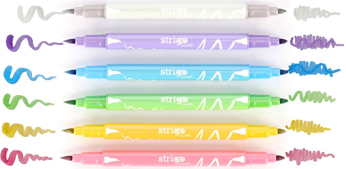 Set 6 markere duble. Culori metalizate