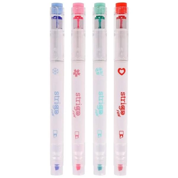 Set 4 evidentiatoare 2 in 1 cu stampila. Seria Panda