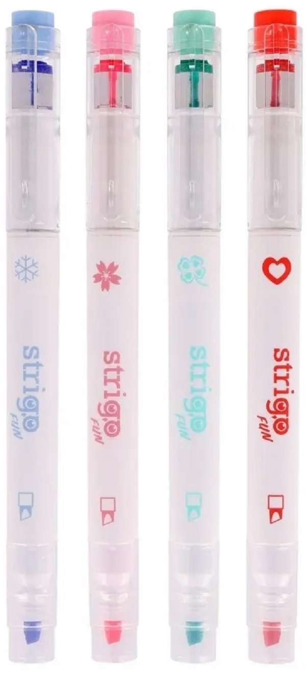 Set 4 evidentiatoare 2 in 1 cu stampila. Seria Panda