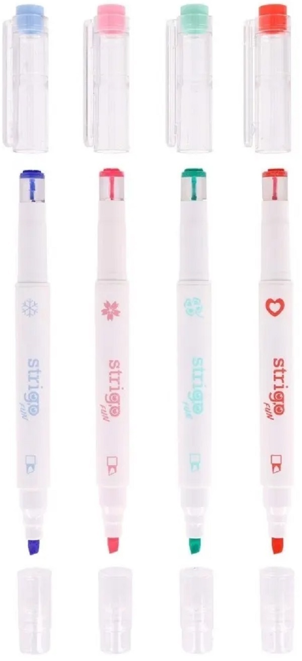 Set 4 evidentiatoare 2 in 1 cu stampila. Seria Panda