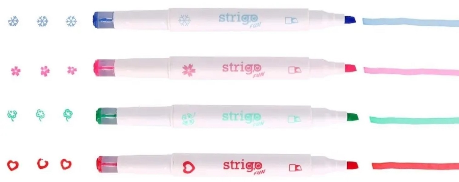 Set 4 evidentiatoare 2 in 1 cu stampila. Seria Panda