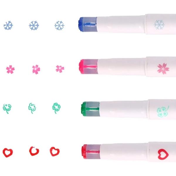 Set 4 evidentiatoare 2 in 1 cu stampila. Seria Panda