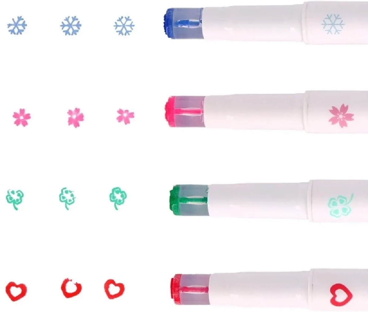 Set 4 evidentiatoare 2 in 1 cu stampila. Seria Panda