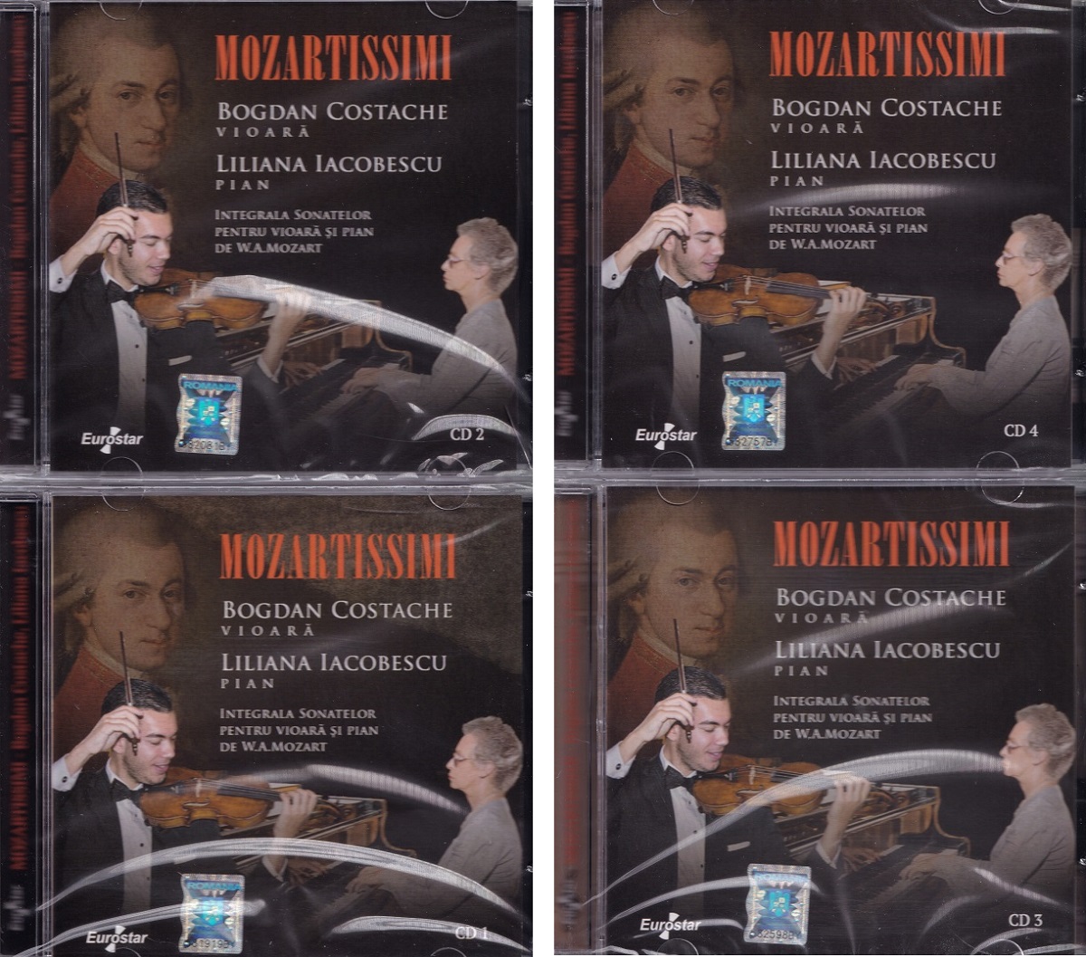 Set 4 CD: Mozartissimi. Vioara, Pian + USB - Bogdan Costache, Liliana Iacobescu