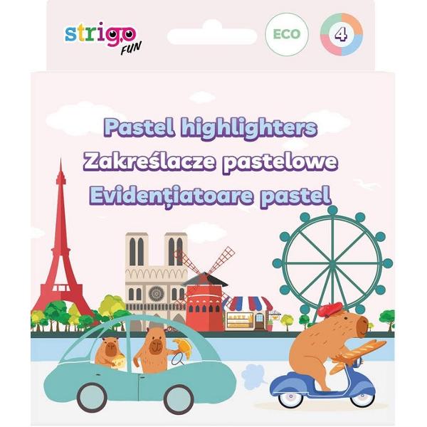 Set 4 evidentiatoare: Pastel. Seria Capybara