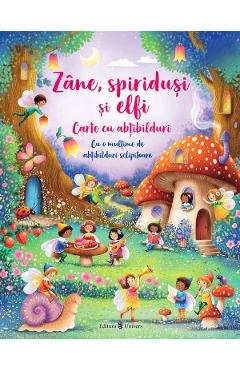 Coperta cărții 'Zâne, spiriduși și elfi. Carte cu abțibilduri - Fiona Watt'