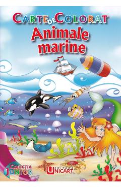 Coperta cărții 'Animale marine. Carte de colorat'