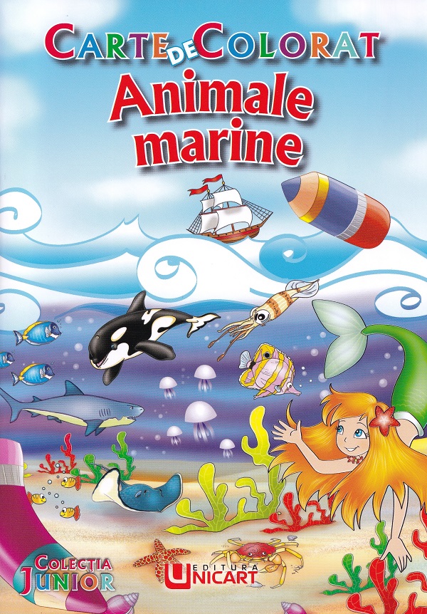 Animale marine. Carte de colorat